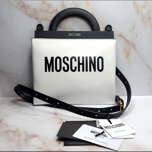 Moschino top handle mini shopper crossbody bag, belt bag or tote white. NEW! - Picture 2 of 8